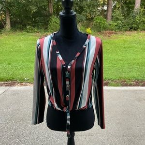 Striped cropped blouse